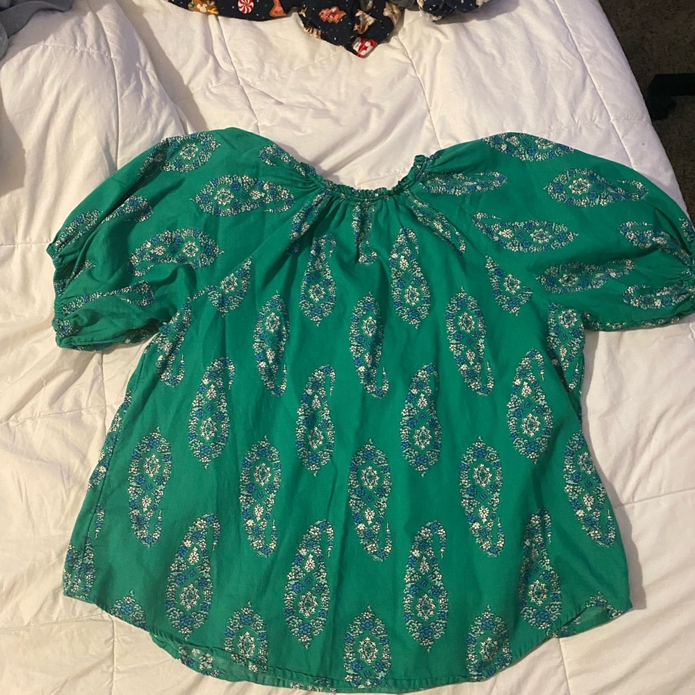 Knox Rose Teal Floral Women's Blouse